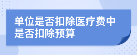 单位是否扣除医疗费中是否扣除预算