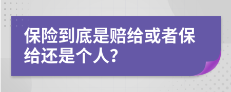 保险到底是赔给或者保给还是个人？