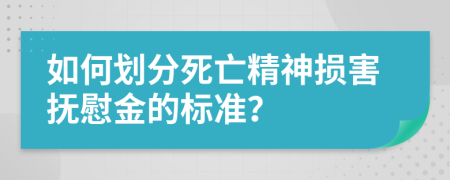 如何划分死亡精神损害抚慰金的标准？