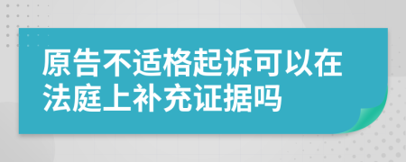 原告不适格起诉可以在法庭上补充证据吗