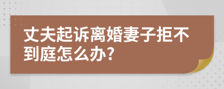 丈夫起诉离婚妻子拒不到庭怎么办?