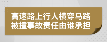 高速路上行人横穿马路被撞事故责任由谁承担