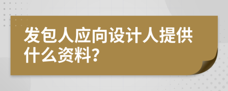 发包人应向设计人提供什么资料？