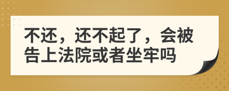 不还，还不起了，会被告上法院或者坐牢吗