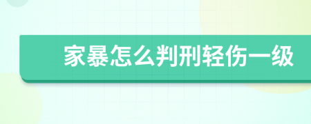 家暴怎么判刑轻伤一级