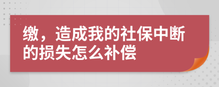 缴，造成我的社保中断的损失怎么补偿