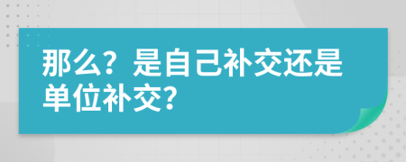 那么？是自己补交还是单位补交？