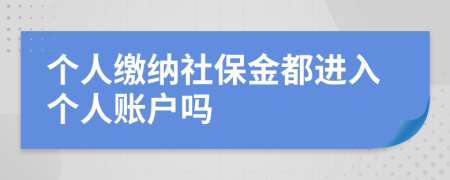 个人缴纳社保金都进入个人账户吗