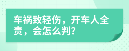 车祸致轻伤，开车人全责，会怎么判？