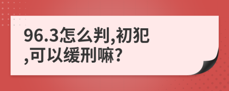 96.3怎么判,初犯,可以缓刑嘛?