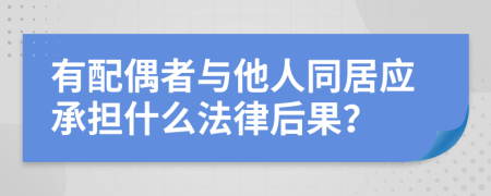 有配偶者与他人同居应承担什么法律后果？