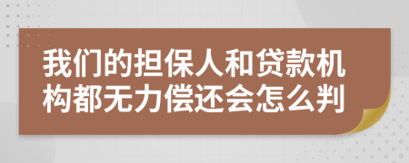 我们的担保人和贷款机构都无力偿还会怎么判