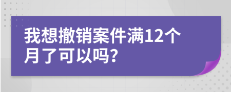 我想撤销案件满12个月了可以吗？