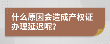 什么原因会造成产权证办理延迟呢？