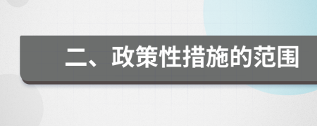 二、政策性措施的范围