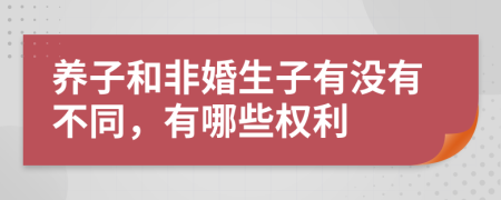 养子和非婚生子有没有不同，有哪些权利