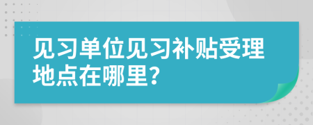 见习单位见习补贴受理地点在哪里？