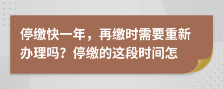 停缴快一年，再缴时需要重新办理吗？停缴的这段时间怎