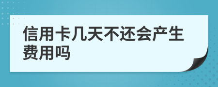 信用卡几天不还会产生费用吗