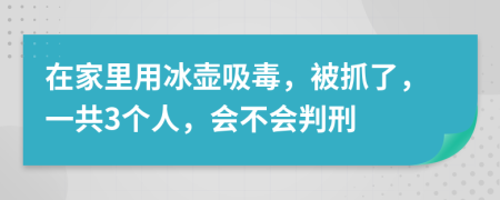 在家里用冰壶吸毒，被抓了，一共3个人，会不会判刑