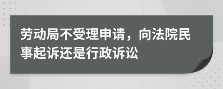 劳动局不受理申请，向法院民事起诉还是行政诉讼