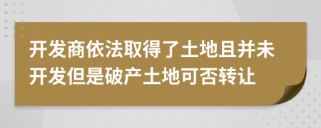 开发商依法取得了土地且并未开发但是破产土地可否转让