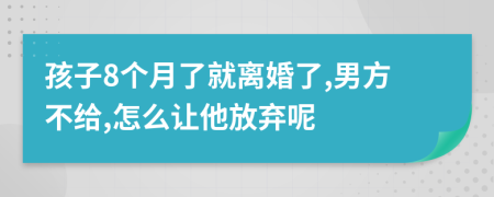 孩子8个月了就离婚了,男方不给,怎么让他放弃呢