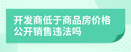 开发商低于商品房价格公开销售违法吗