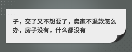 子，交了又不想要了，卖家不退款怎么办，房子没有，什么都没有