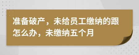 准备破产，未给员工缴纳的跟怎么办，未缴纳五个月