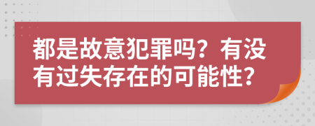 都是故意犯罪吗？有没有过失存在的可能性？