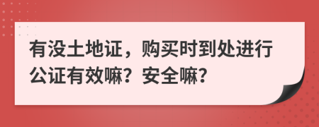 有没土地证，购买时到处进行公证有效嘛？安全嘛？
