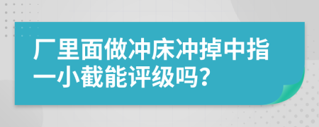 厂里面做冲床冲掉中指一小截能评级吗？