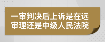 一审判决后上诉是在远审理还是中级人民法院