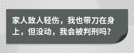 家人致人轻伤，我也带刀在身上，但没动，我会被判刑吗？