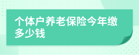 个体户养老保险今年缴多少钱