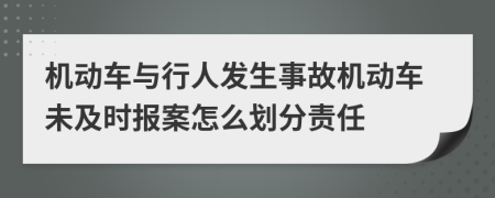 机动车与行人发生事故机动车未及时报案怎么划分责任