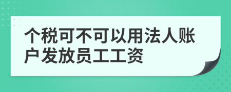 个税可不可以用法人账户发放员工工资