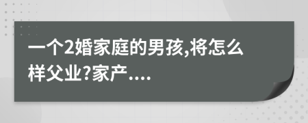 一个2婚家庭的男孩,将怎么样父业?家产....