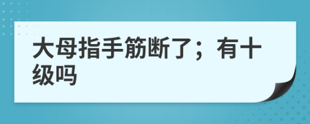 大母指手筋断了；有十级吗