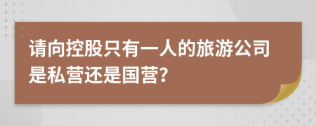 请向控股只有一人的旅游公司是私营还是国营？