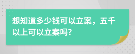 想知道多少钱可以立案，五千以上可以立案吗？