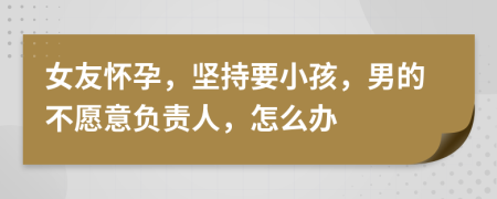 女友怀孕，坚持要小孩，男的不愿意负责人，怎么办