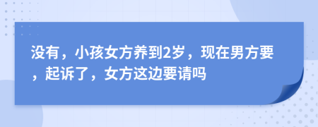 没有，小孩女方养到2岁，现在男方要，起诉了，女方这边要请吗