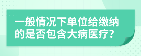 一般情况下单位给缴纳的是否包含大病医疗？