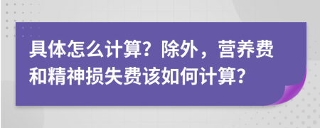 具体怎么计算？除外，营养费和精神损失费该如何计算？