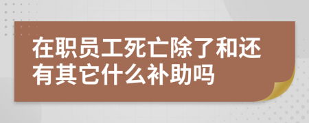 在职员工死亡除了和还有其它什么补助吗