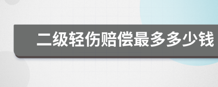 二级轻伤赔偿最多多少钱