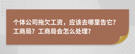 个体公司拖欠工资，应该去哪里告它？工商局？工商局会怎么处理？