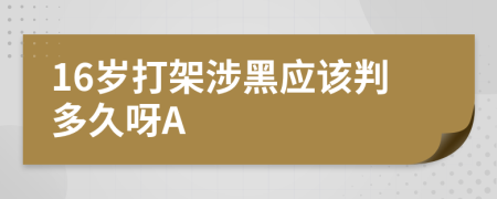 16岁打架涉黑应该判多久呀A